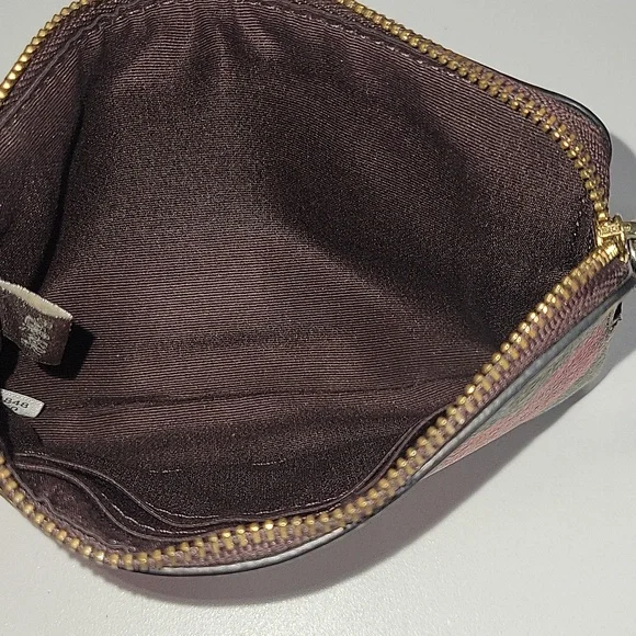 Coach Jumbo Rose Signature Coated Canvas Wristlet Wallet - Picture 7 of 11